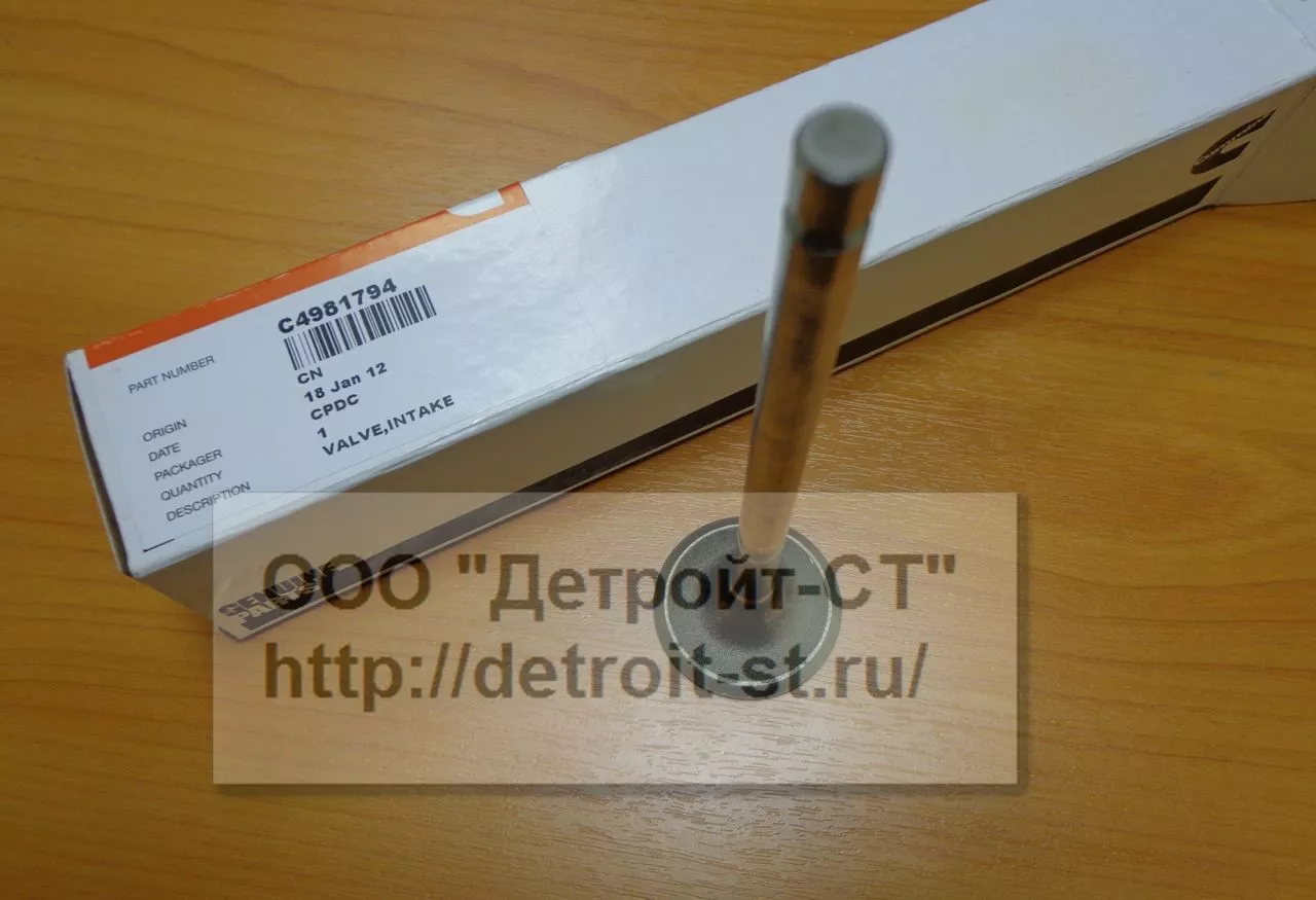Клапан впускной Cummins 4981794 фото запчасти